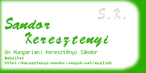 sandor keresztenyi business card